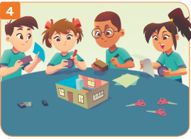 Imagem: Ilustração 4. Casa um deles está entretido manipulando um objeto.  Fim da imagem.