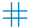 Imagem: Ilustração. Em tamanho menor, duas linhas retas horizontais paralelas cruzadas com duas linhas retas verticais paralelas. Fim da imagem.