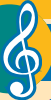 Imagem: Ícone referente à seção Musicando, composto pela ilustração de uma nota musical. Fim da imagem.