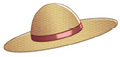 Imagem: Ilustração. Um chapéu redondo de cor bege  Fim da imagem.