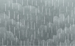 Imagem: Ilustração. Céu nublado de cor cinza, com grãos de chuva.  Fim da imagem.