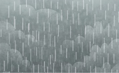 Imagem: Ilustração. Céu nublado de cor cinza, com grãos de chuva.  Fim da imagem.