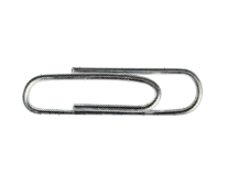 Imagem: Fotografia. Um clipe de cor cinza na horizontal. Fim da imagem.