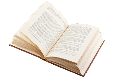 Imagem: Fotografia. Um livro aberto de páginas de cor bege-claro. Fim da imagem.