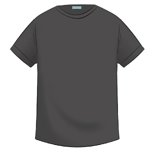 Imagem: Ilustração. Duas camisetas uma ao lado da outra, à esquerda em branco e à direita em preto.  Fim da imagem.