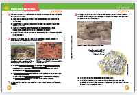 Imagem: Ilustração. Exemplifica como será a seção O que você aprendeu. Página dupla composta por textos e imagens. Fim da imagem.