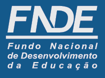 Imagem: Logotipo héfi-hêni-dê-eh. Na parte superior, a sigla héfi-hêni-dê-eh. Em seguida, um traço e o nome: Fundo Nacional de Desenvolvimento da Educação. Fim da imagem.