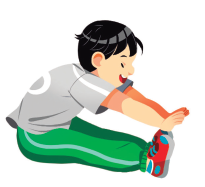 Imagem: Ilustração. Um menino com cabelos lisos e olhos puxados, usando uma camiseta cinza, calça verde e tênis. Ele está saltando com as pernas estendidas para frente com as mãos estendidas para frente, com as mãos tocando os pés. Abaixo, o texto: Posição carpada.  Fim da imagem.