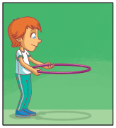 Imagem: Ilustração. Passo 3. Ele está de pé, de perfil, segurando o arco com as mãos na frente do corpo. Fim da imagem.