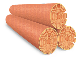 Ilustração. Troncos de madeira cortados e empilhados.