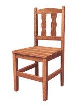 Fotografia. Uma cadeira de madeira.