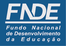 Imagem: Logotipo héfi-hêni-dê-eh. Na parte superior, a sigla héfi-hêni-dê-eh. Em seguida, um traço e o nome: Fundo Nacional de Desenvolvimento da Educação. Fim da imagem.