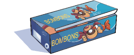 Imagem: Ilustração. Uma caixa de bombons.  Fim da imagem.