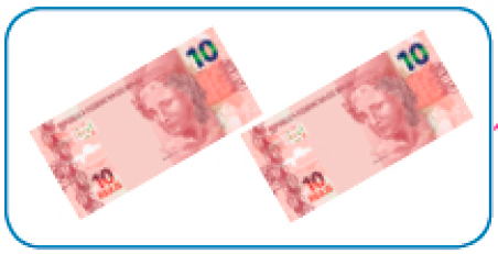 Imagem: Fotografia 3. Duas cédulas de dez reais.   Fim da imagem.