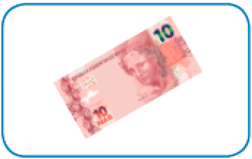 Imagem: Fotografia 4. Uma cédula de dez reais.   Fim da imagem.