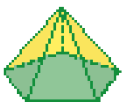 Ilustração. Pirâmide com base pentagonal.