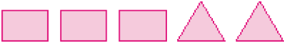 Ilustração. Três retângulos e dois triângulos. 