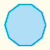 Ilustração. Um decágono azul.