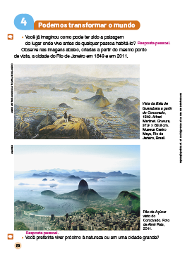 Imagem: Ilustração. Página do livro com imagens e textos. Fim da imagem.