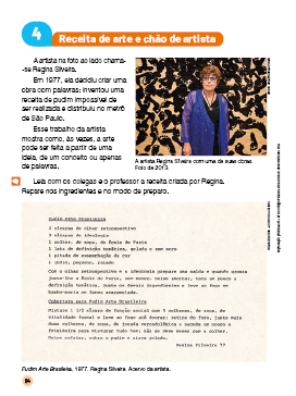 Imagem: Ilustração. Página do livro com imagens e textos. Fim da imagem.