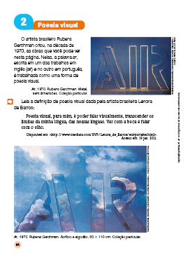 Imagem: Ilustração. Página do livro com imagens e textos. Fim da imagem.