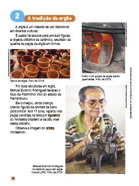 Imagem: Ilustração. Página do livro com imagens e textos. Fim da imagem.