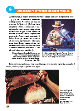 Imagem: Ilustração. Página do livro com imagens e textos.  Fim da imagem.