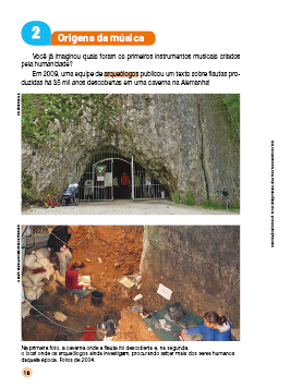 Imagem: Ilustração. Página do livro com imagens e textos. Fim da imagem.