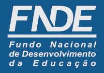 Imagem: Logotipo héfi-hêni-dê-eh. Na parte superior, a sigla héfi-hêni-dê-eh. Em seguida, um traço e o nome: Fundo Nacional de Desenvolvimento da Educação. Fim da imagem.