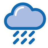 Imagem: Ilustração. Uma nuvem com chuva.   Fim da imagem.