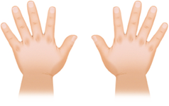 Imagem: Ilustração. Duas mãos, uma direita e uma esquerda.   Fim da imagem.