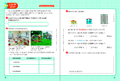 Imagem: Ilustração. Exemplifica como será a seção O que eu já sei. Página dupla composta por textos e imagens. Fim da imagem.