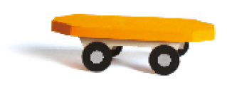 Imagem: Ilustração. Um skate amarelo.  Fim da imagem.