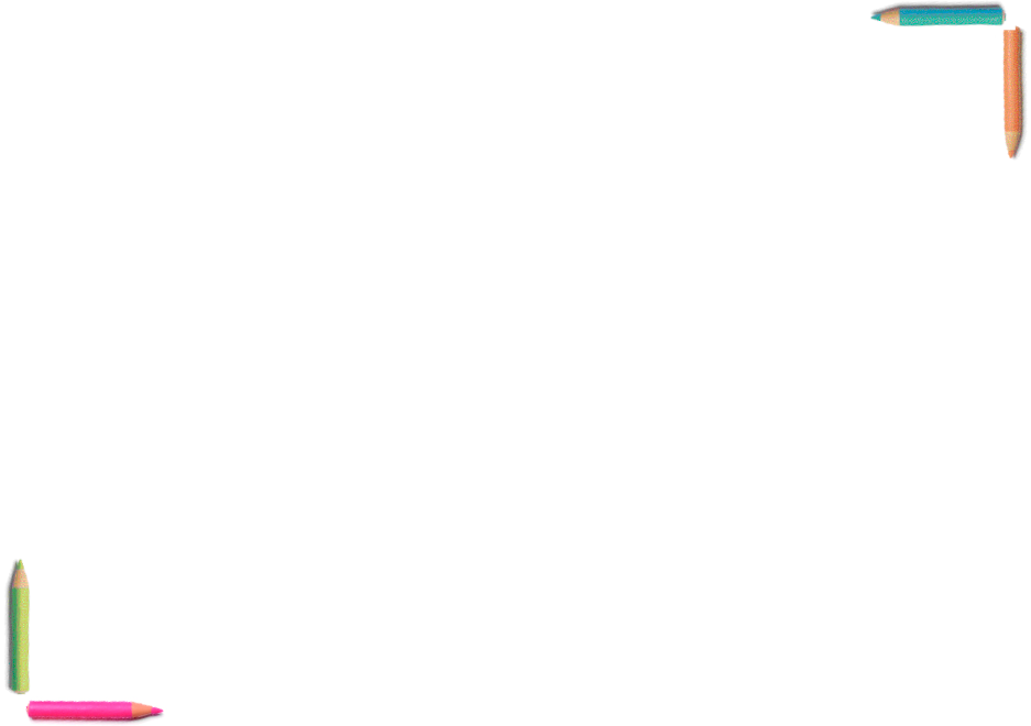Imagem: Ilustração. Área em branco com quatro lápis de cor formando uma borda.   Fim da imagem.