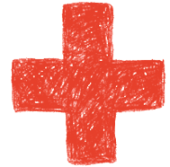 Imagem: Ilustração. Uma cruz vermelha.  Fim da imagem.