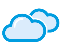 Ilustração. Duas nuvens. 