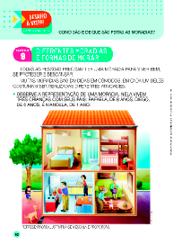 Imagem: Ilustração. Exemplifica como será a abertura de Capítulo e a seção Desafio à vista. Página composta por textos e imagens. Fim da imagem.