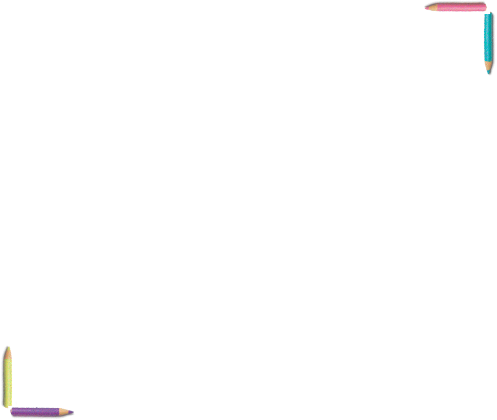 Imagem: Ilustração. Área em branco com quatro lápis de cor formando uma borda.   Fim da imagem.