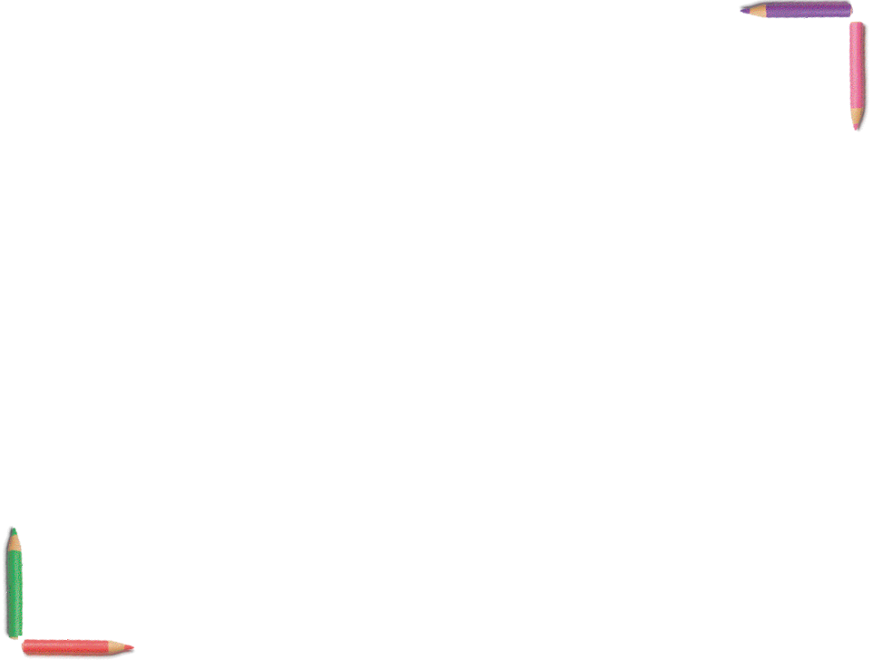 Imagem: Ilustração. Área em branco com quatro lápis de cor formando uma borda.  Fim da imagem.