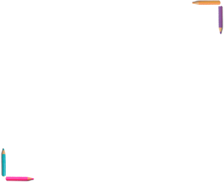 Imagem: Ilustração. Área em branco com quatro lápis de cor formando uma borda.   Fim da imagem.