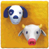 Imagem: Ilustração. Um cachorro e um boi.  Fim da imagem.