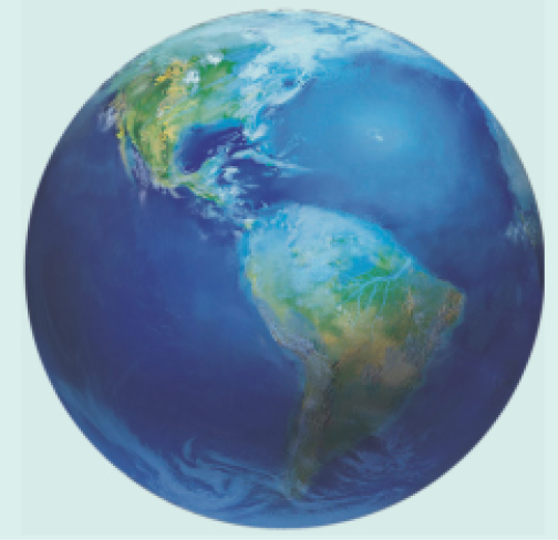 Imagem: Ilustração. Planeta Terra.  Fim da imagem.