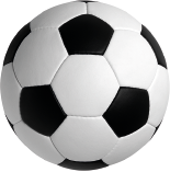 Imagem: Fotografia. Uma bola de capotam branca e preta. Fim da imagem.