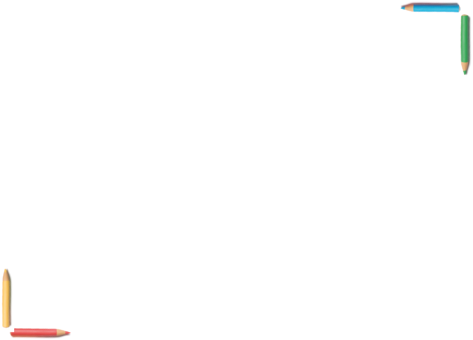 Imagem: Ilustração. Quatro lápis agrupados em dois pares formam duas quinas de um espaço em branco onde será feito o desenho.  Fim da imagem.