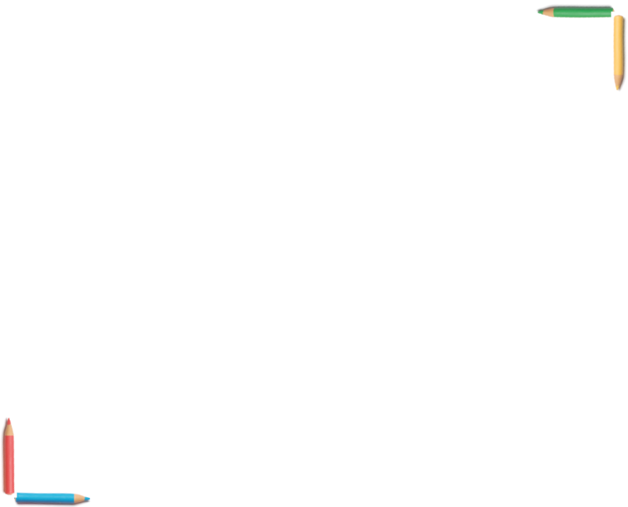 Imagem: Ilustração. Quatro lápis agrupados em dois pares formam duas quinas de um espaço em branco onde será feito o desenho.  Fim da imagem.