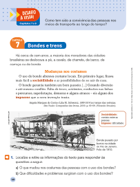 Imagem: Ilustração. Exemplifica como será a seção Desafio à vista. Página composta por textos e imagens. Fim da imagem.